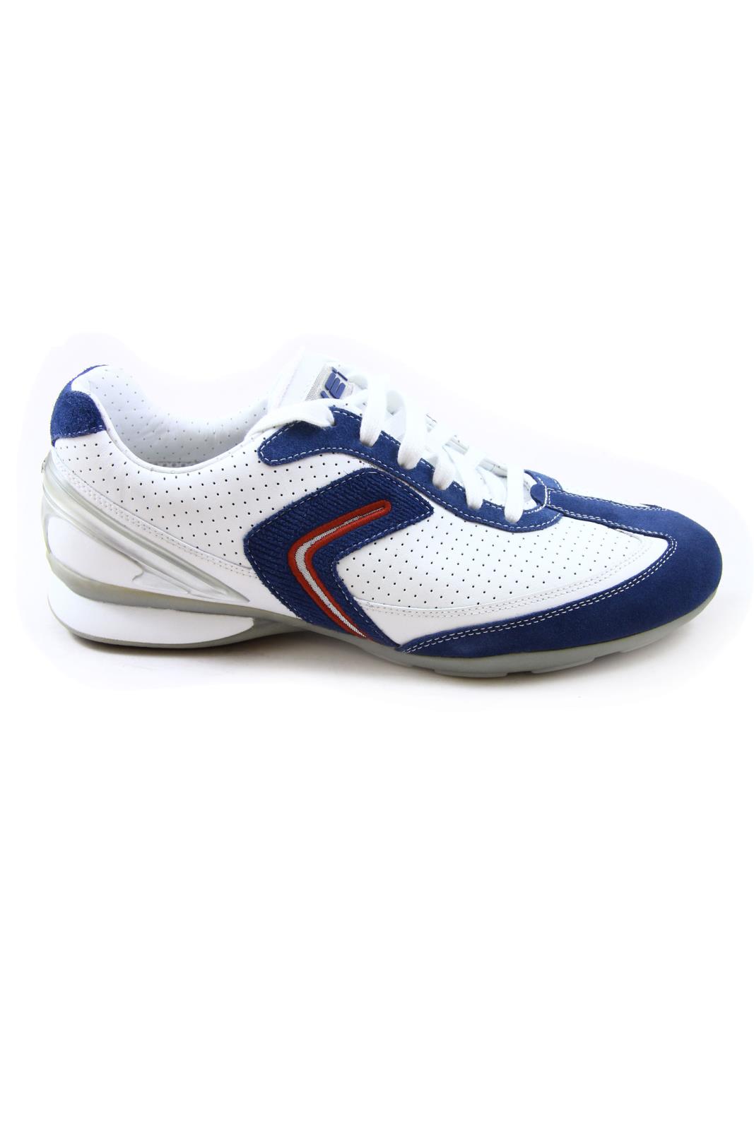 GEOX U Hibra High Breathability Leather Sneakers White/Navy