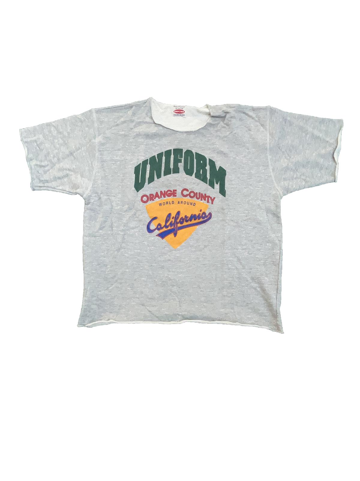 UNIFORM Orange County T-Shirt in felpa anni Ottanta