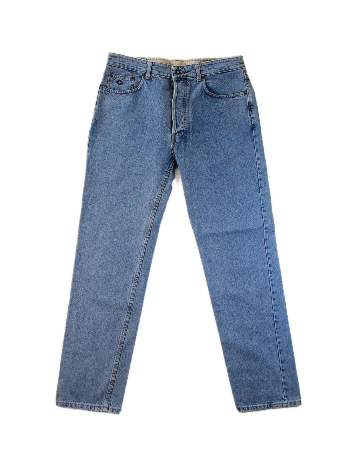 TURQUOISE Jeans with Leather Patch