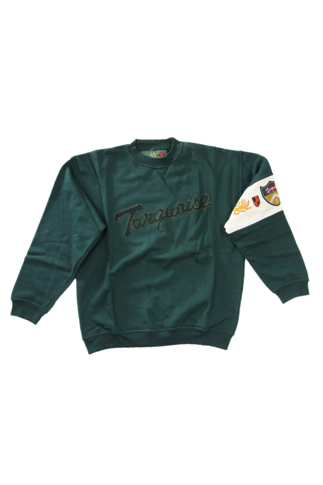 Felpa vintage della Turquoise a girocollo