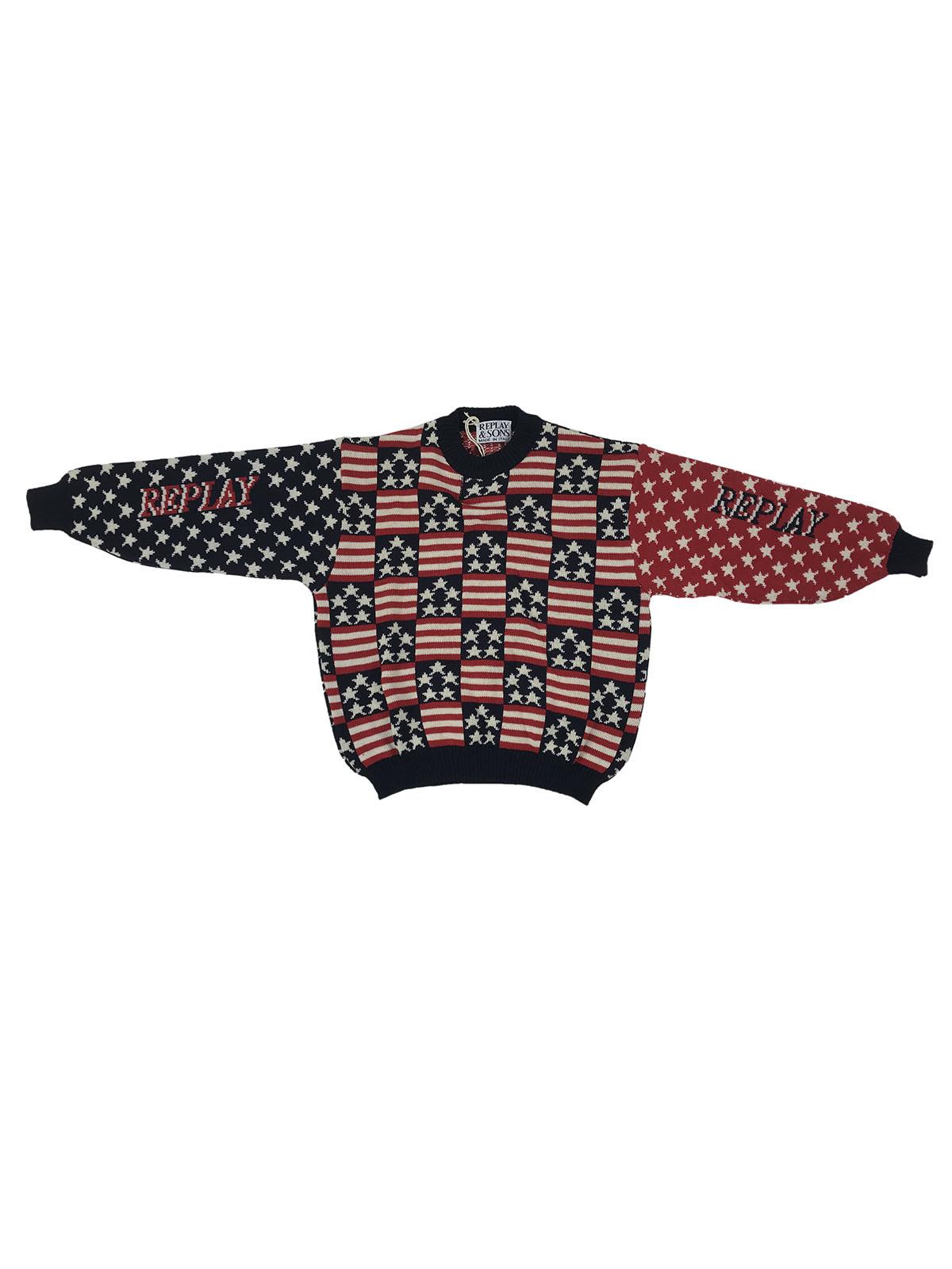 REPLAY V521 Star and Stripes Knitted Sweater