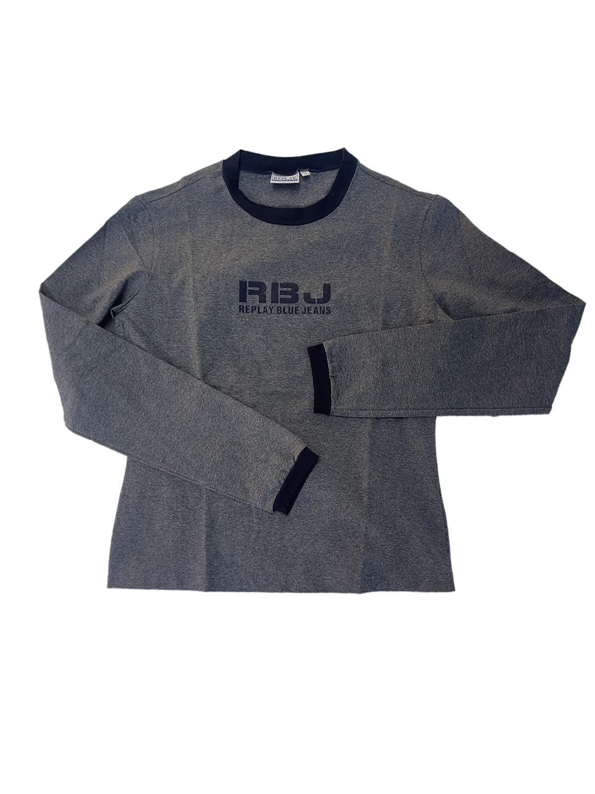 REPLAY W3824 Long Sleeves Tee with Round Neck