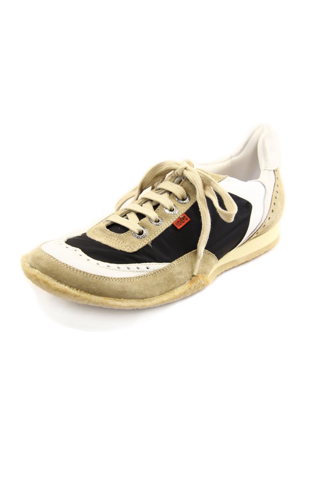 KICKERS STAN-M Sneakers Suede/Nylon mesh Beige-Black