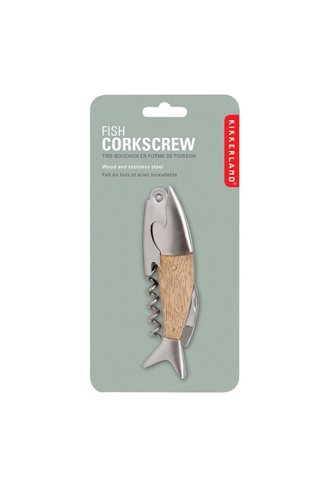 KIKKERLAND LIGHTWOOD FISH CORKSCREW