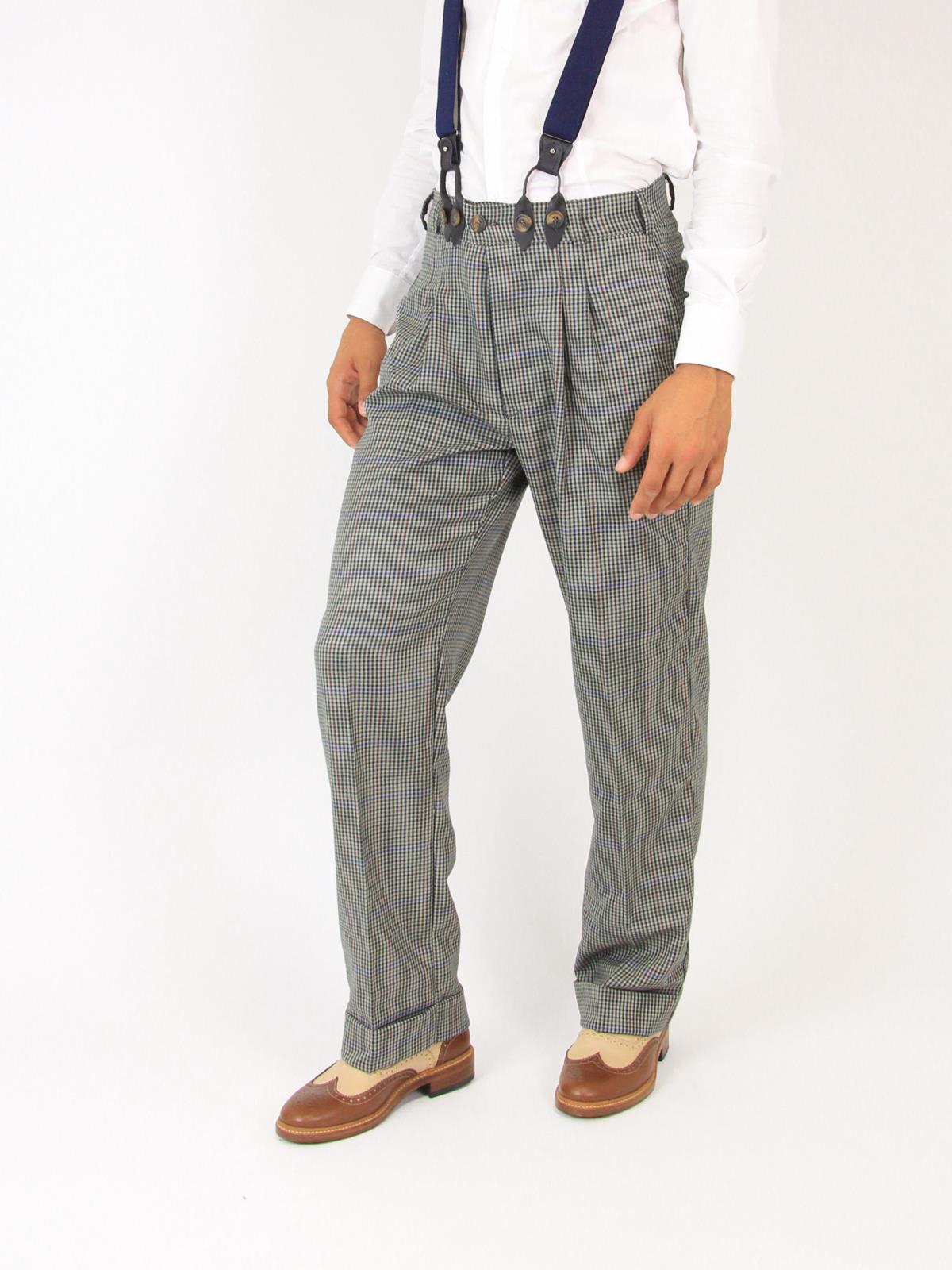 RINOMATA SARTORIA GIGOLE SWING PANT GRIGIO SCACCHI