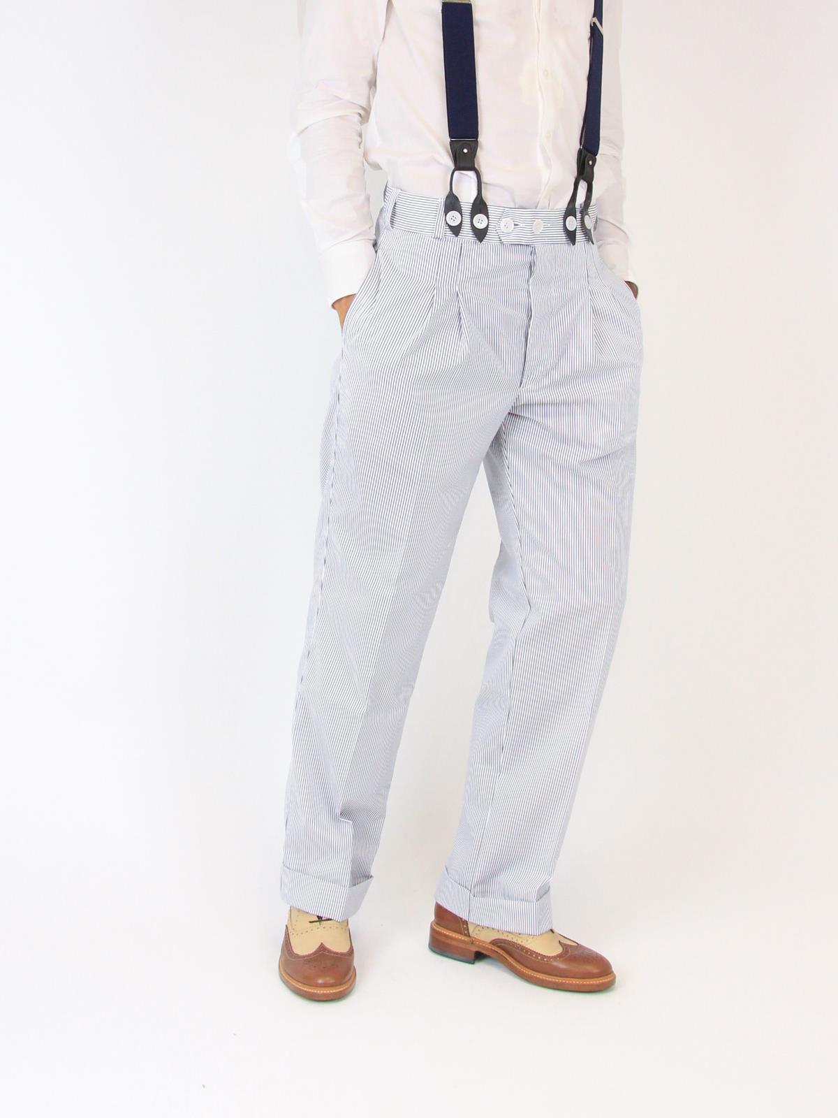RINOMATA SARTORIA GIGOLE SWING PANT WHT/BLUE