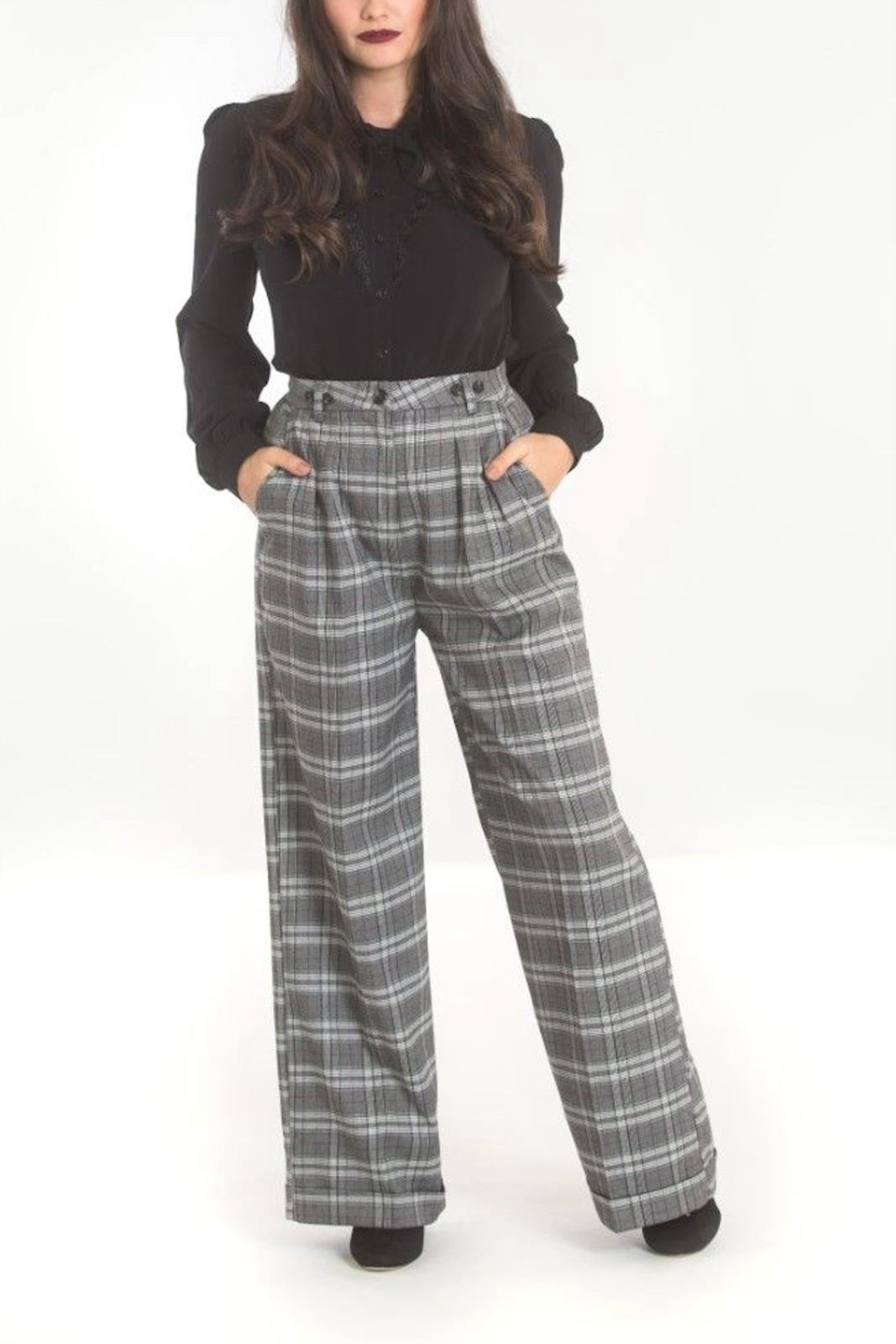 HELL BUNNY FROSTINE SWING TROUSERS