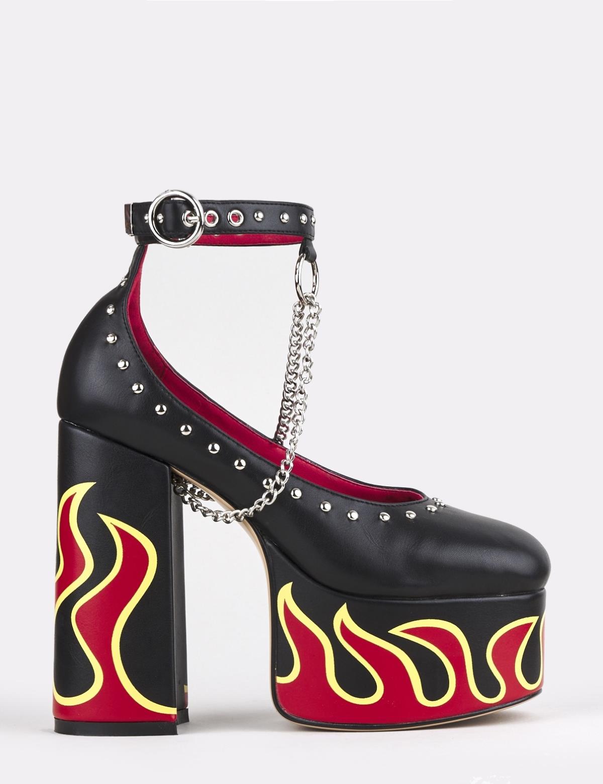 GIGOLÈ ARCHIVE Platform Heels con fiamme