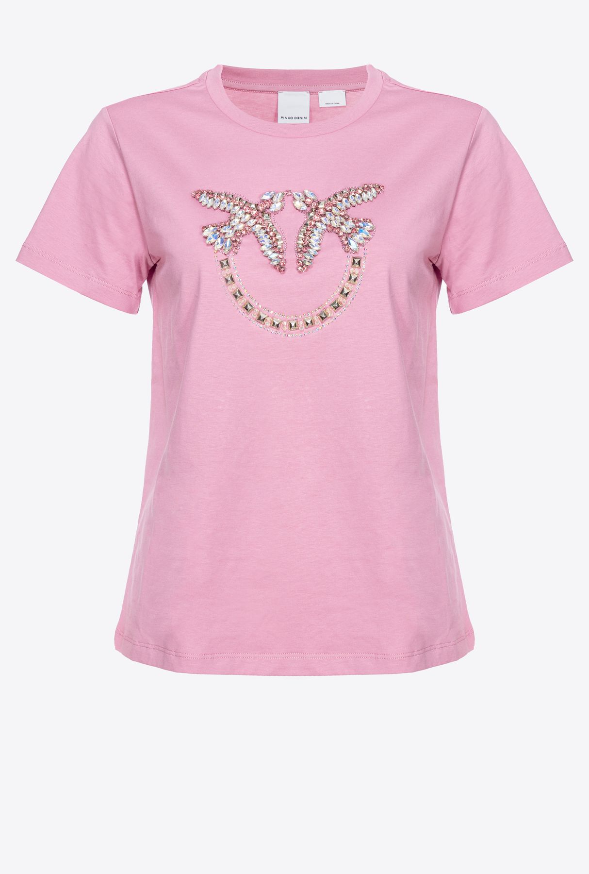 HIKARO Maglietta Donna In Cotone Leggero Con Logo Stampato Sul Petto, Collezione Basic, Giovanile E Discreta