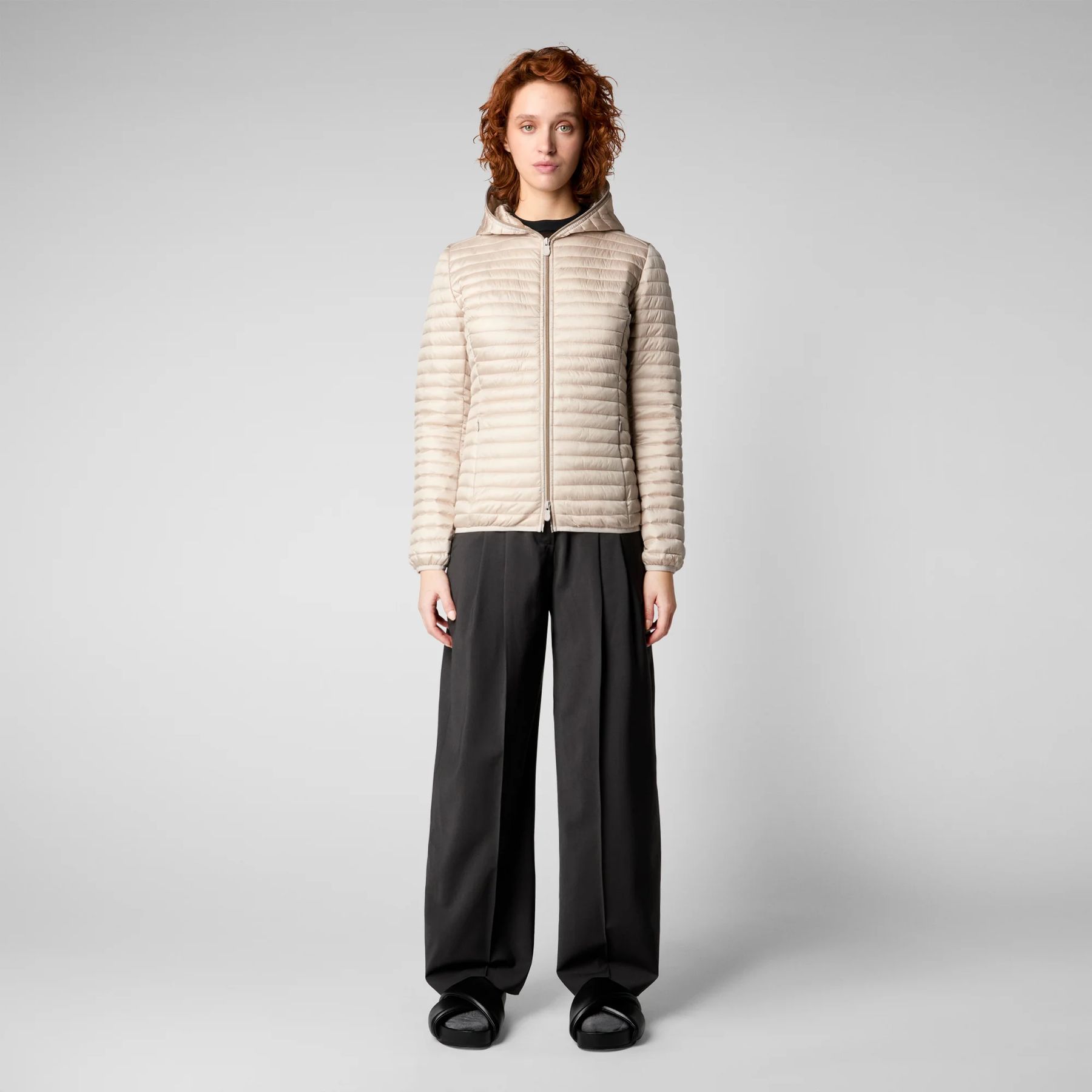 Save The Duck Donna Alexa – Giacca Leggera In Sand Beige, Taglia M, Calda E Morbida, Ideale Per Mezza Stagione