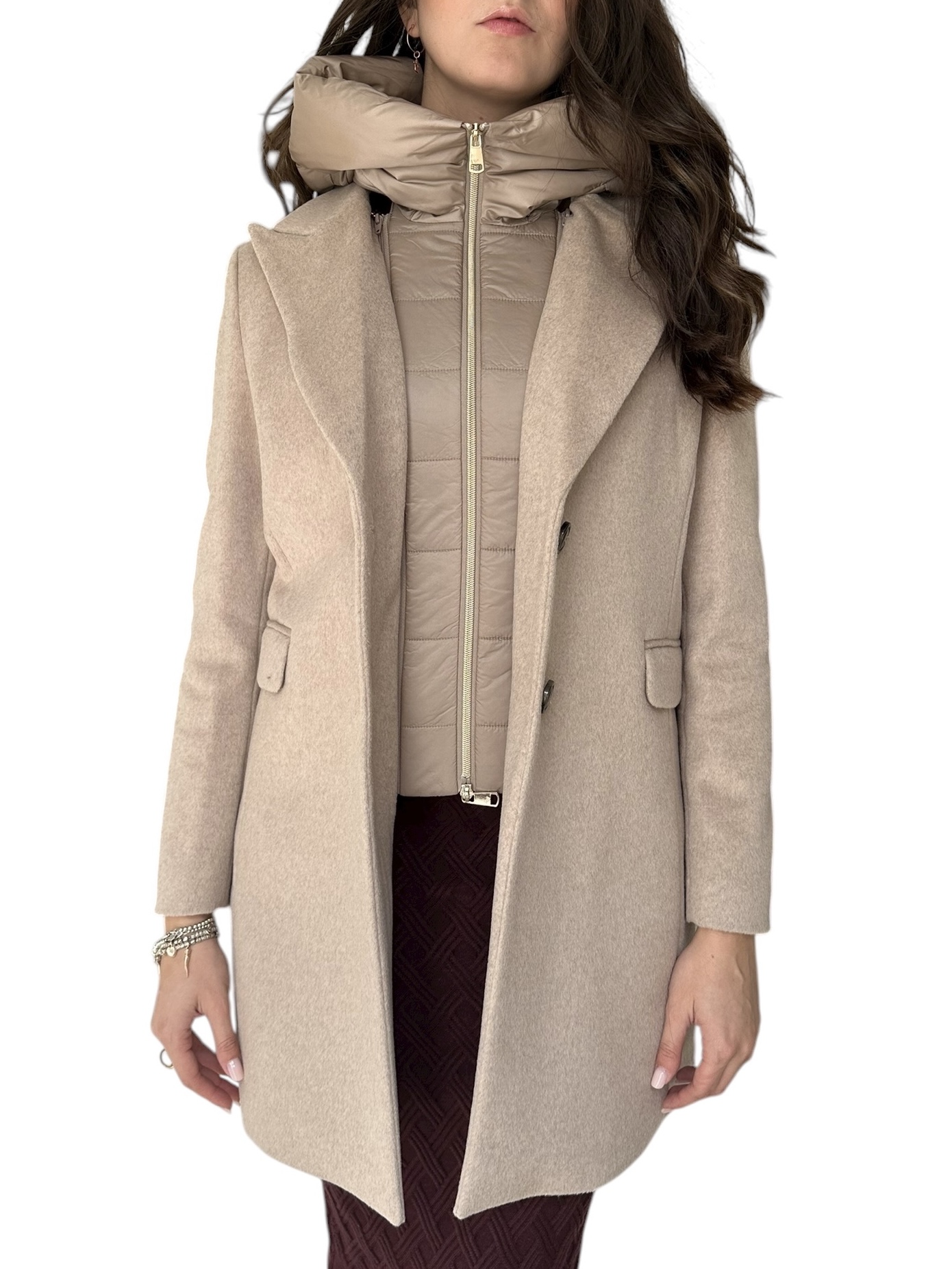 Cappotto Trapuntato Donna QS 2155170 - Giubbotto Leggero Con Cappuccio, Vestibilità Oversize, Effetto Down