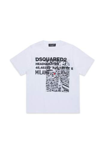 Dsquared2 Kids t-shirt bianca con stampa frontale