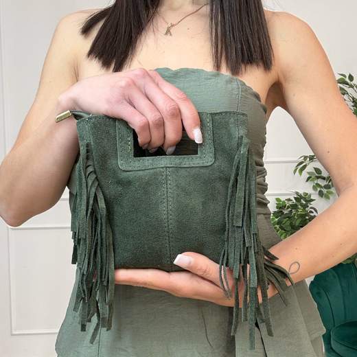 su-mini borsa frange