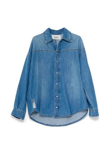 B.YU BY010226, Camicia in denim 100% cotone