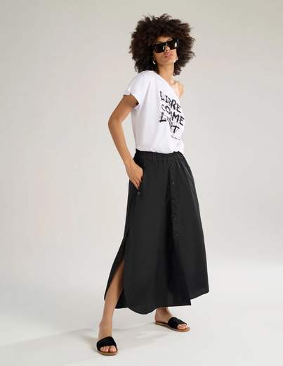 Manila Grace S5JT251CU, T-shirt scollo asimmetrico