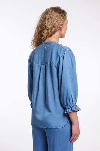 RINO E PELLE, KAMAR: Blusa in Denim Fresco