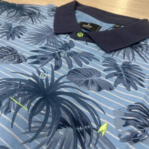 Polo uomo taglie grandi Ragman fantasia tropicale