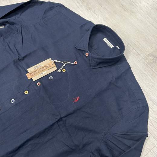 Camicia uomo 100% Lino leggera e traspirante - taglie grandi Club House Polo