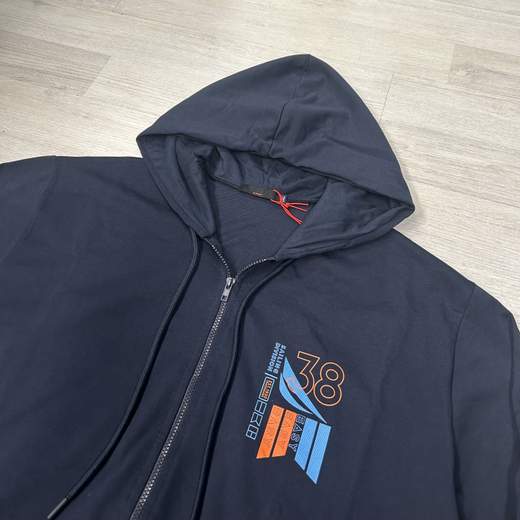 Felpa uomo Maxfort in cotone con cappuccio e zip, taglie grandi