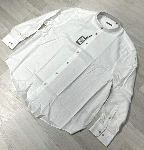 Camicia in lino cotone con collo alla koreana Sea Barrier articolo FERRO/CONF