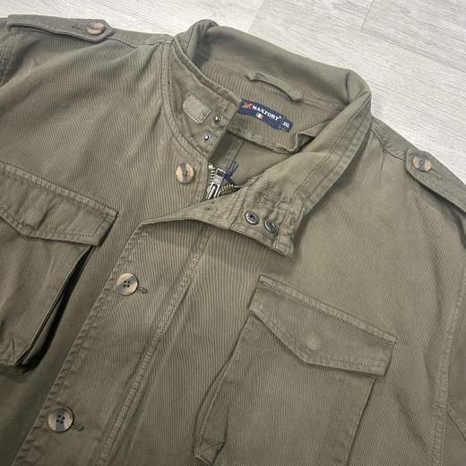 Sahariana uomo taglie grandi Maxfort verde militare