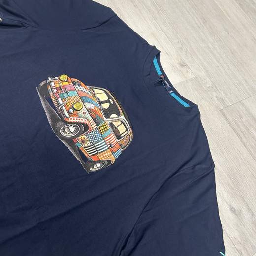 T-shirt uomo girocollo in cotone con stampa vintage- Maxfort