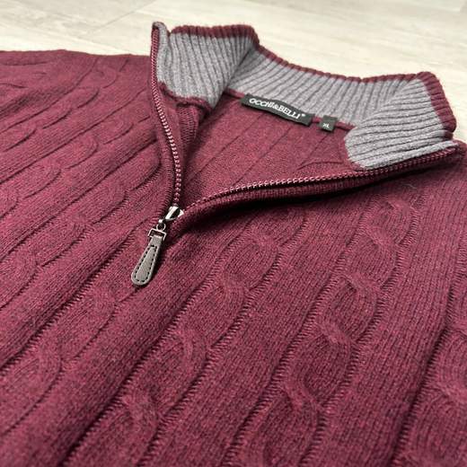 Maglione uomo mezza zip in misto lana