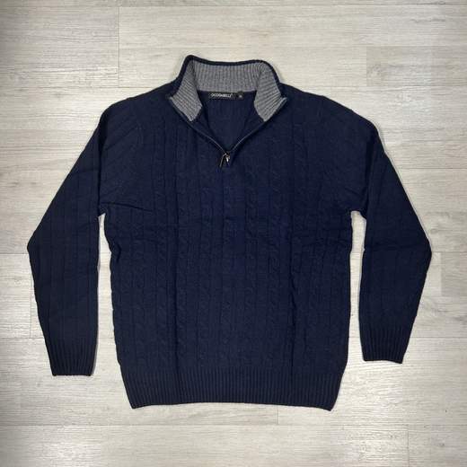 Maglione uomo mezza zip in misto lana