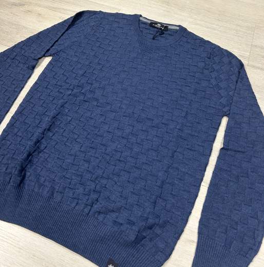 Maglione uomo Il Granchio invernale a girocollo con lavorazione a quadri