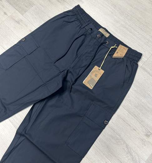 Pantaloni uomo cargo Sea Barrier in cotone con coulisse e tasconi