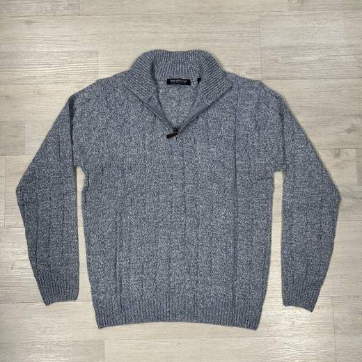 Maglione uomo mezza zip in misto lana