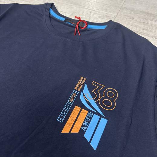 T-shirt Maxfort uomo taglie forti blu con stampa grafica