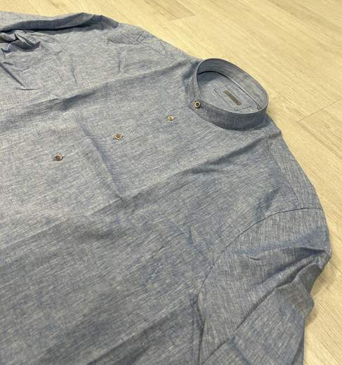 Camicia in lino cotone con collo alla koreana Sea Barrier articolo FERRO/CONF