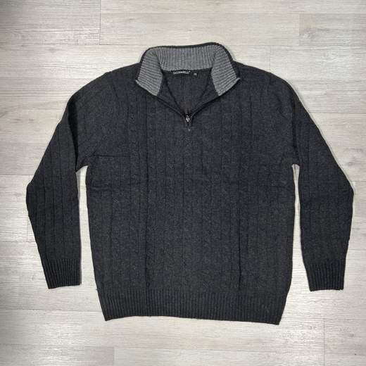 Maglione uomo mezza zip in misto lana