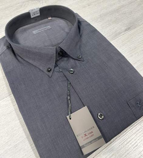 Camicia uomo taglie grandi Sea Barrier in cotone 100%-Manica lunga extra comfort