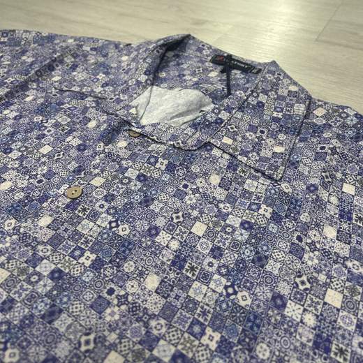 Camicia uomo con fantasia geometrica taglie forti Maxfort