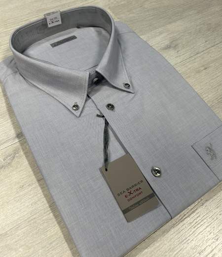 Camicia uomo taglie grandi Sea Barrier in cotone 100%-Manica lunga extra comfort