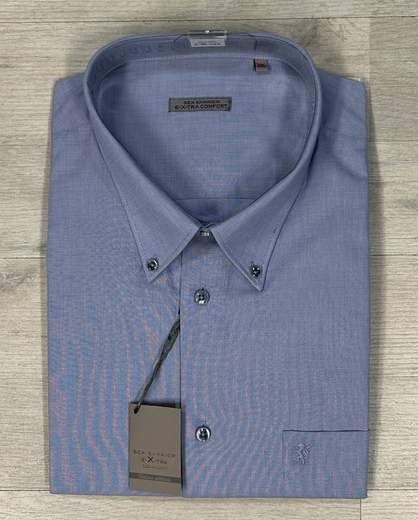 Camicia uomo taglie grandi Sea Barrier in cotone 100%-Manica lunga extra comfort