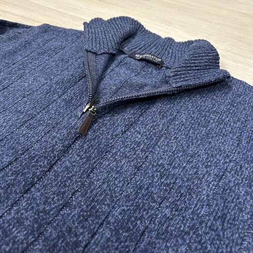 Maglione uomo mezza zip in misto lana