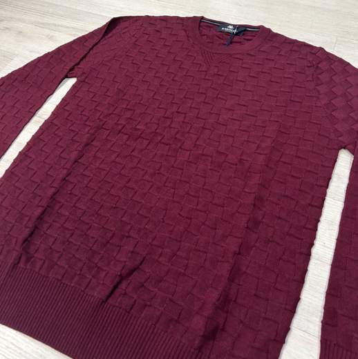 Maglione uomo Il Granchio invernale a girocollo con lavorazione a quadri
