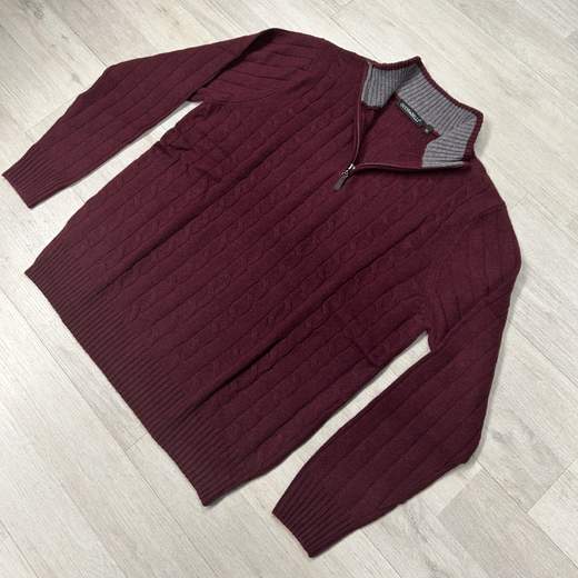 Maglione uomo mezza zip in misto lana