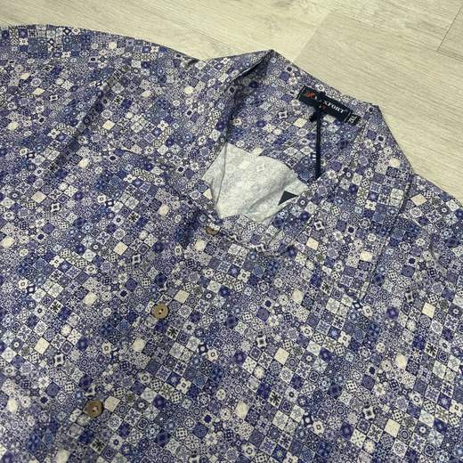 Camicia uomo con fantasia geometrica taglie forti Maxfort