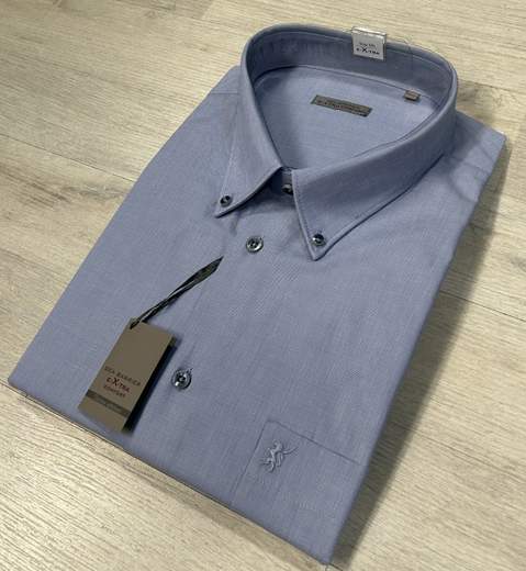 Camicia uomo taglie grandi Sea Barrier in cotone 100%-Manica lunga extra comfort
