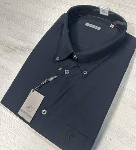 Camicia uomo taglie grandi Sea Barrier in cotone 100%-Manica lunga extra comfort