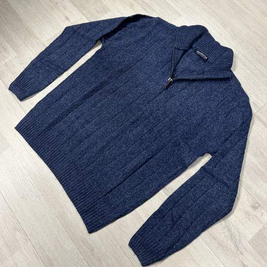 Maglione uomo mezza zip in misto lana