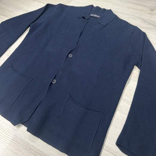 Cardigan uomo in cotone con bottoni Blu - Il Granchio