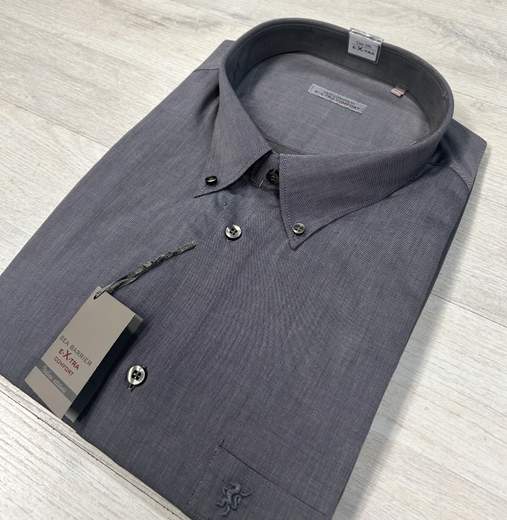 Camicia uomo taglie grandi Sea Barrier in cotone 100%-Manica lunga extra comfort