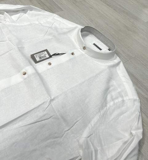 Camicia in lino cotone con collo alla koreana Sea Barrier articolo FERRO/CONF
