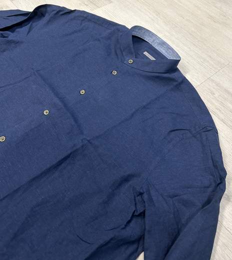 Camicia in lino cotone con collo alla koreana Sea Barrier articolo FERRO/CONF