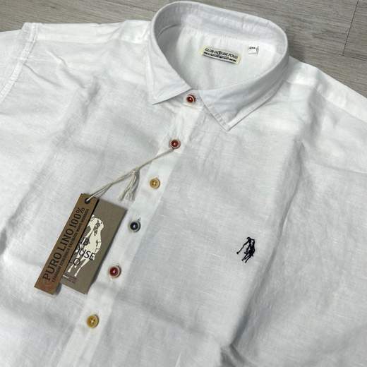 Camicia uomo 100% Lino leggera e traspirante - taglie grandi Club House Polo